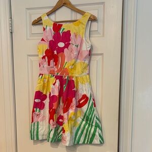 Lilly Pulitzer Sleeveless Floral Cotton Dress in Pink, Red, Yellow & Green